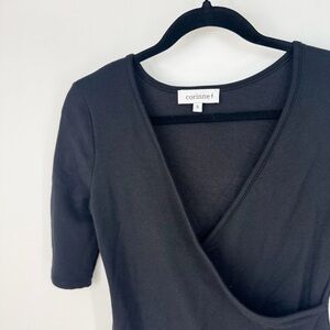 Corinne Essential High Quality Wrap Short Sleeve Full Length Top